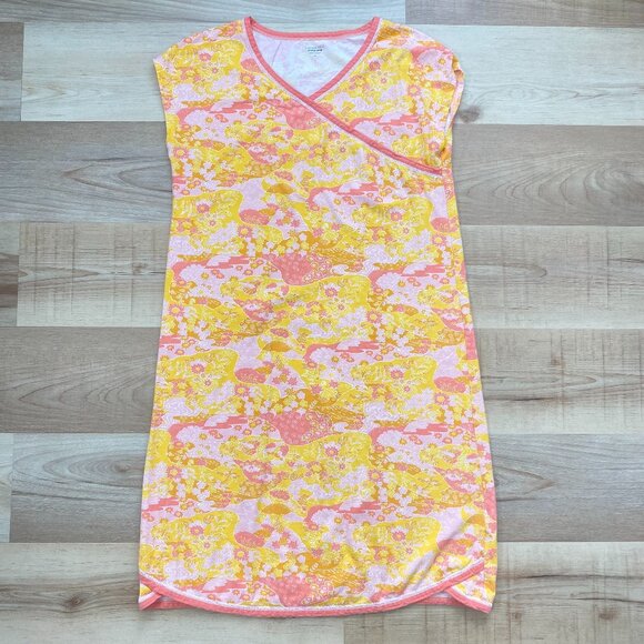 Garnet Hill Women's Asian Wrap Organic Cotton Nightgown Size Medium - Picture 1 of 6